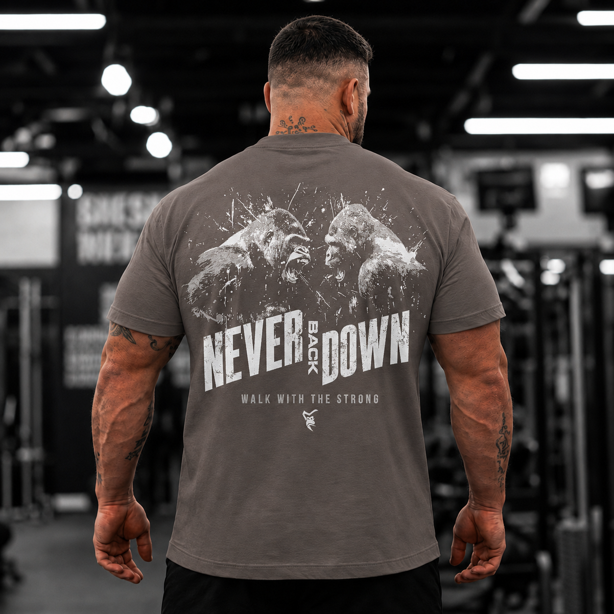 Never Back Down Relaxed T-Shirt - Charcoal