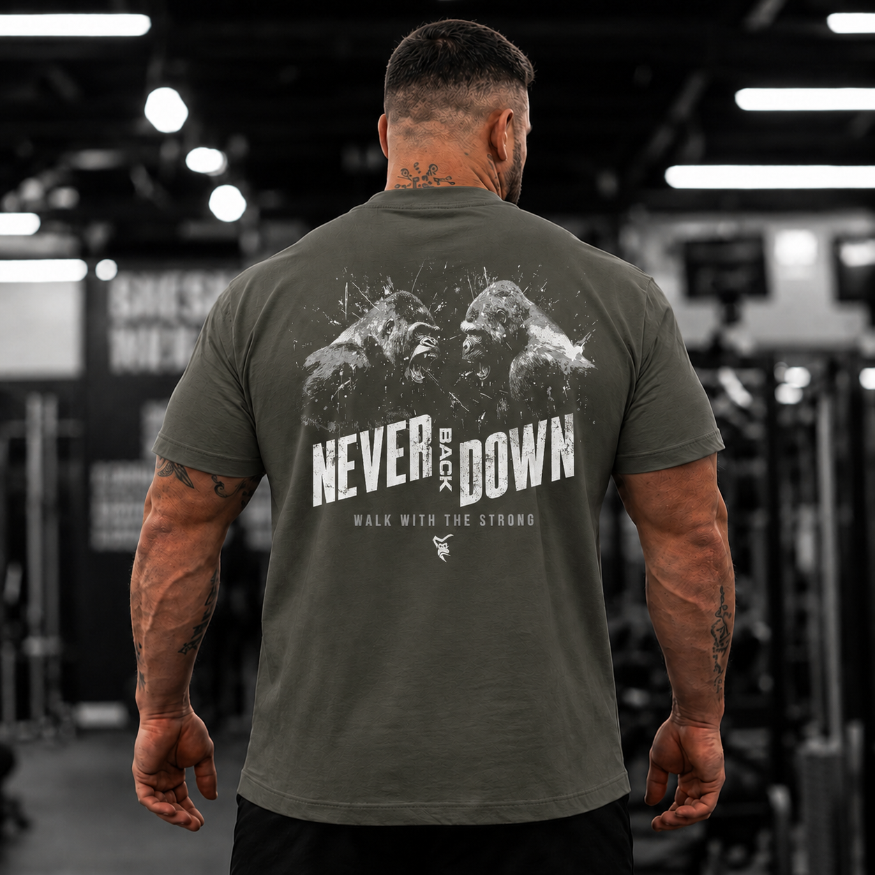 Never Back Down Relaxed T-Shirt - Khaki Olive