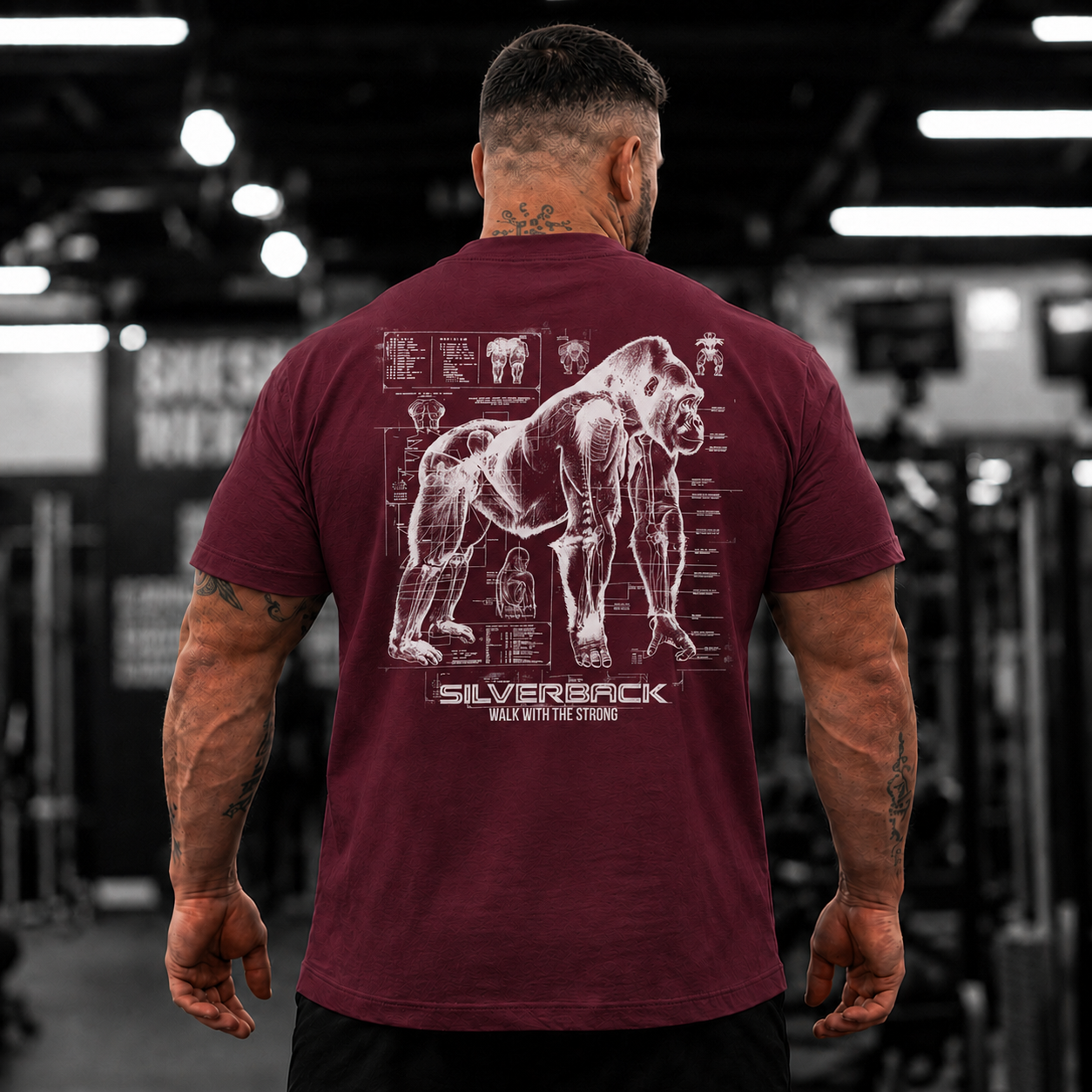 X-Ray Relaxed T-Shirt - Burgundy