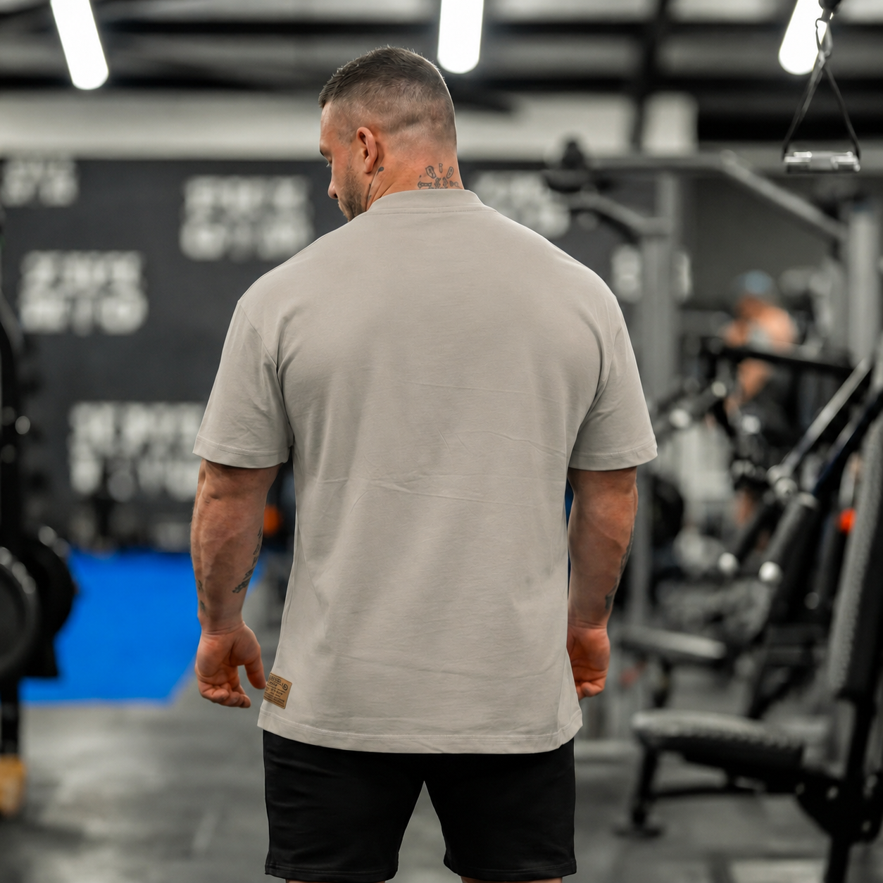 Silverback Icon T-Shirt in Stone - men's gym wear