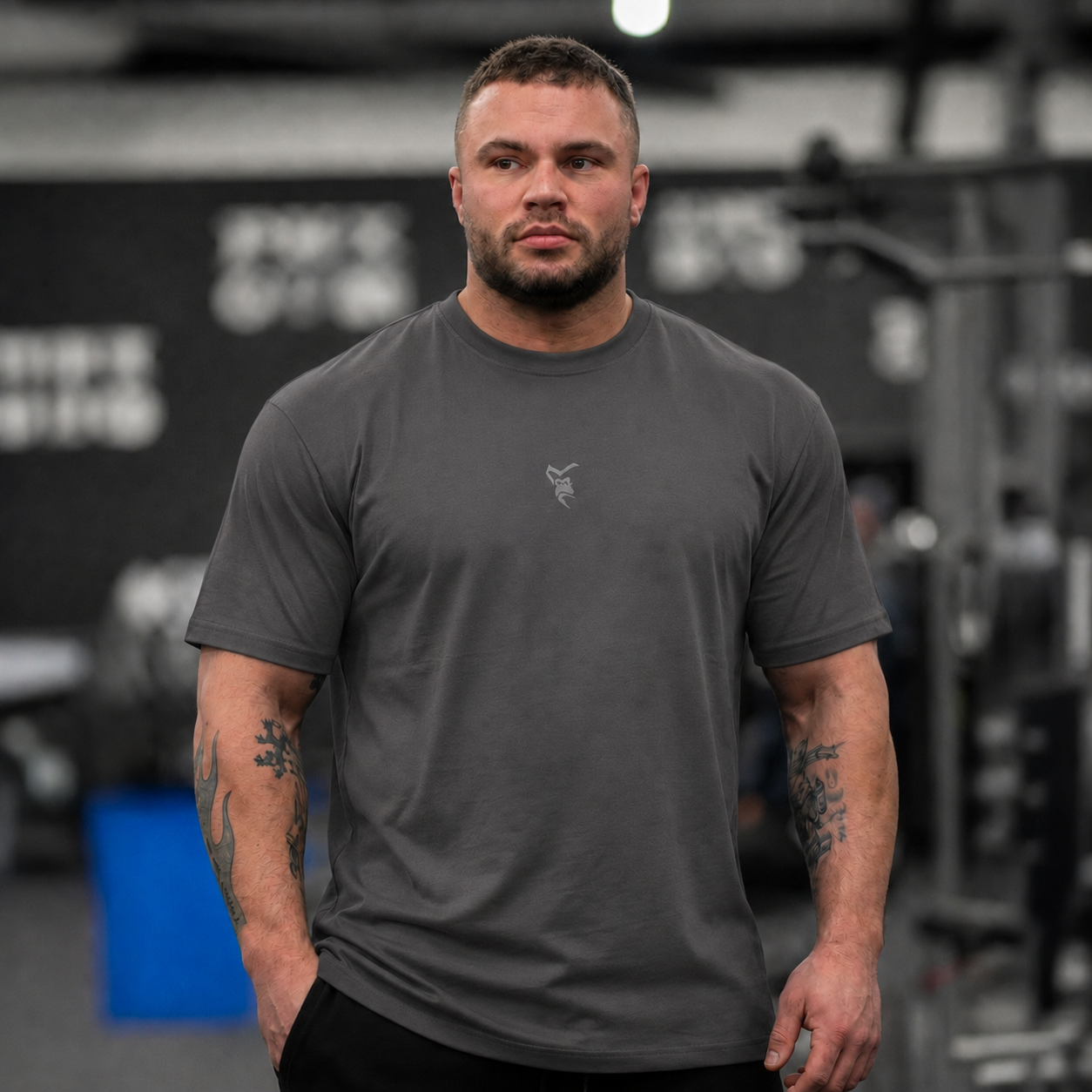 Silverback Icon T-Shirt in Charcoal - men's gym wear