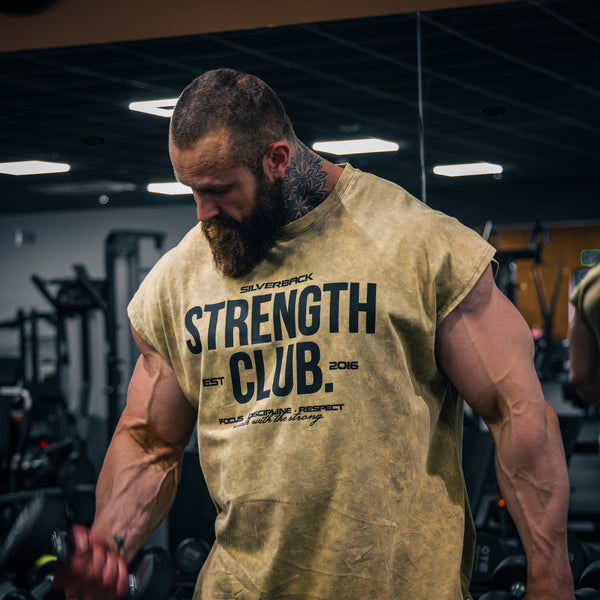 Strength Club - Acid Wash Cut Off Tee - Silverback Gymwear
