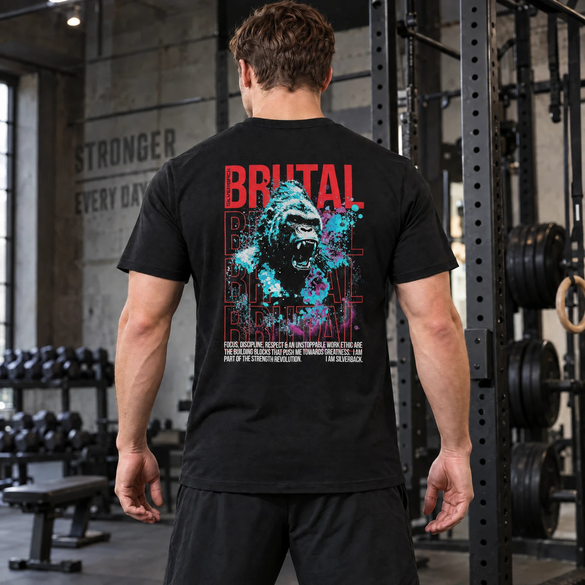 T-shirt Brutal 2.1 Relaxed - czarno-czerwony