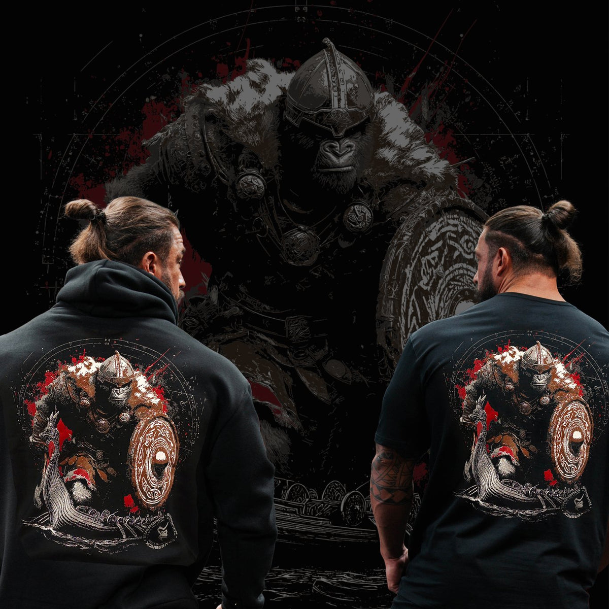 Viking black heavyweight hoodie and T-shirt bundle