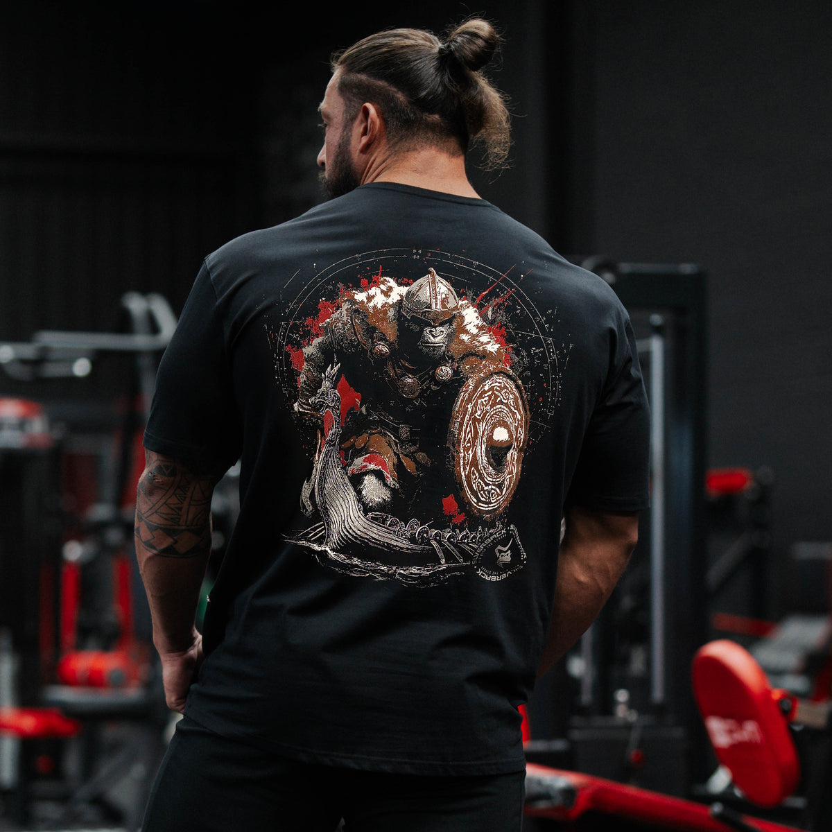 Viking black T-shirt back design