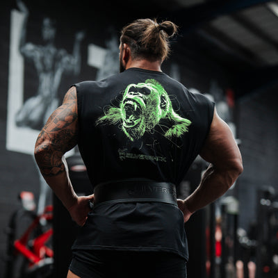 Overload Sleeveless T-Shirt in Black - VEST front view