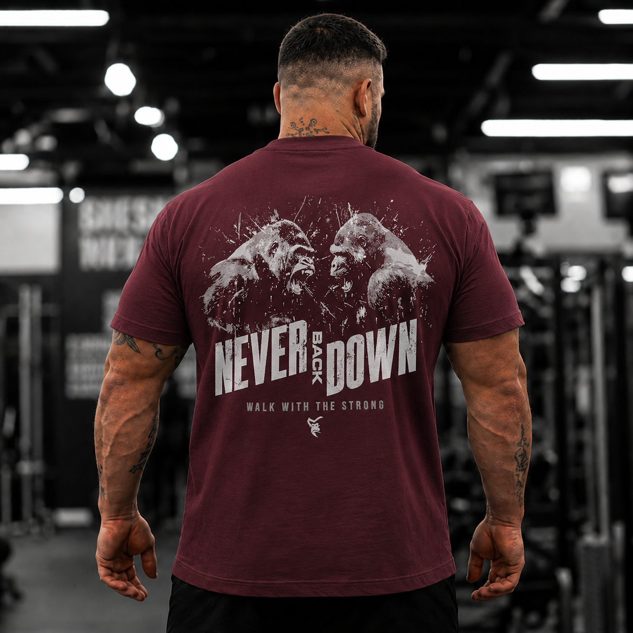 Never Back Down Relaxed T-Shirt - Burgundy