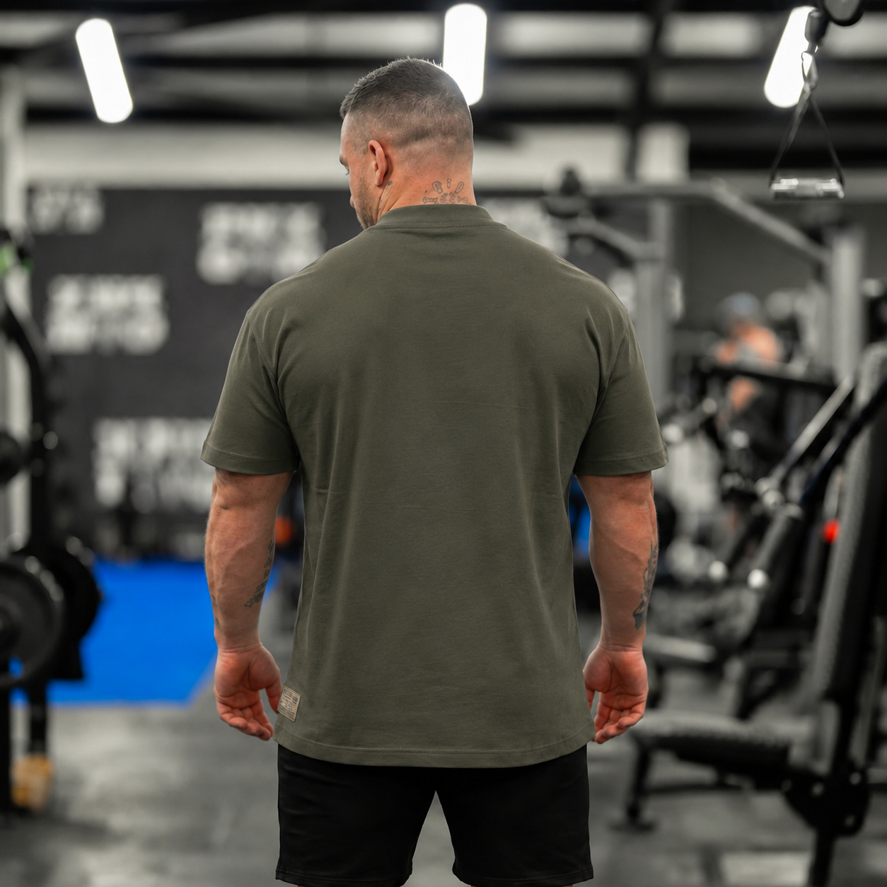 Silverback Icon T-Shirt in Khaki Olive - men's gym wear