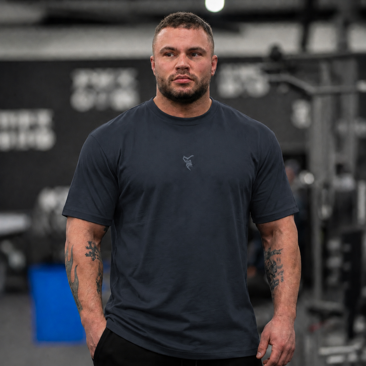 Silverback Icon T-Shirt in Petrol Blue - men's gym wear