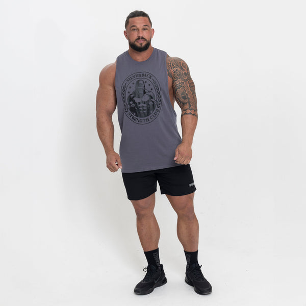 Crest Drop Arm Vest - Grey - Silverback Gymwear