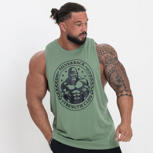 Crest Drop Arm Vest - Green - Silverback Gymwear