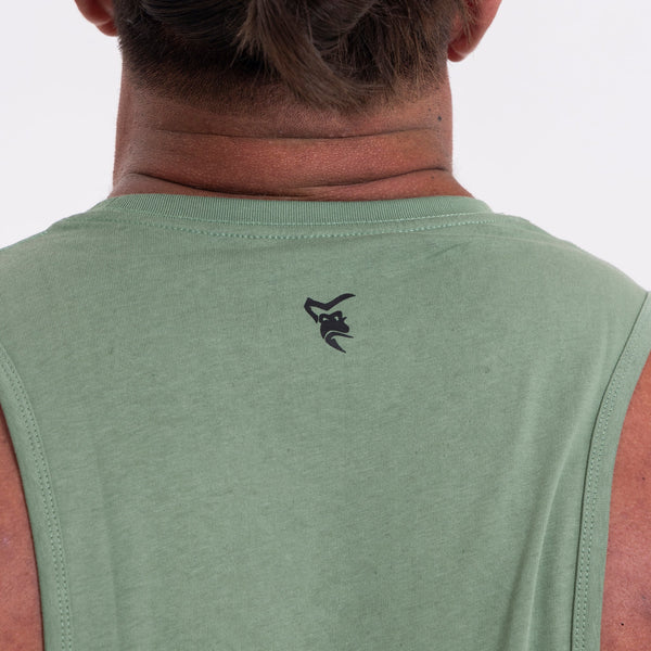 Crest Drop Arm Vest - Green - Silverback Gymwear