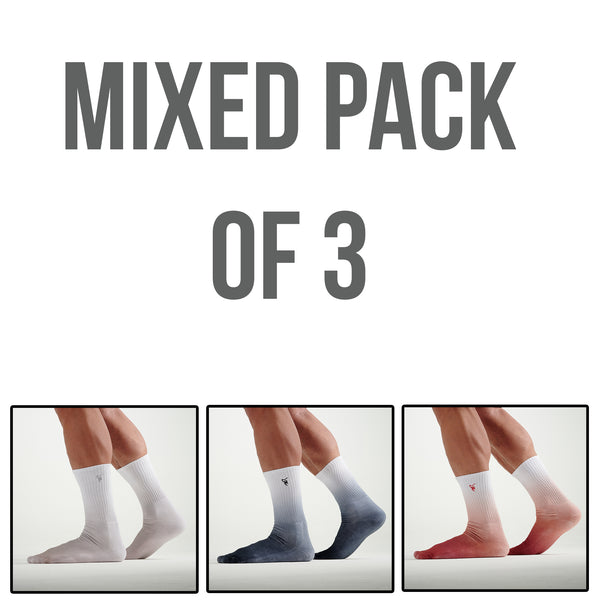 Mixed Pack Embroidered Tie Dye Gym Socks