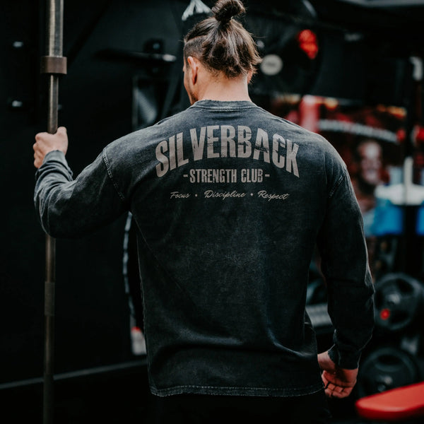 Strength Club Acid Wash Long Sleeved T-Shirt - Silverback Gymwear