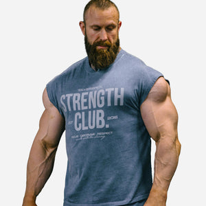 Strength Club - Acid Wash Cut Off Tee - Silverback Gymwear