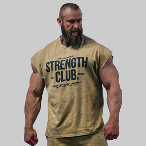 Strength Club - Acid Wash Cut Off Tee - Silverback Gymwear