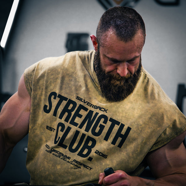 Strength Club - Acid Wash Cut Off Tee - Silverback Gymwear