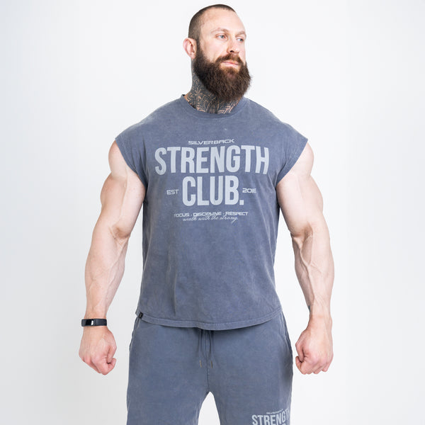 Strength Club - Acid Wash Cut Off Tee