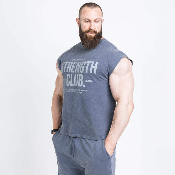 Strength Club - Acid Wash Cut Off Tee