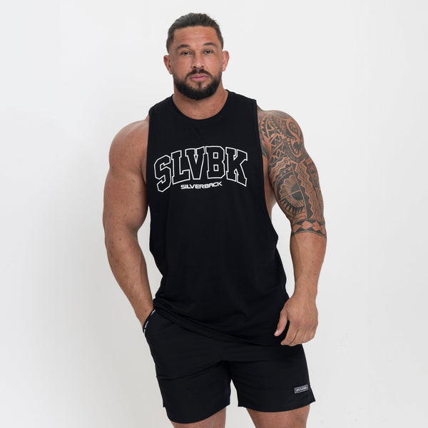 SLVBK Drop Arm Vest - Black - Silverback Gymwear