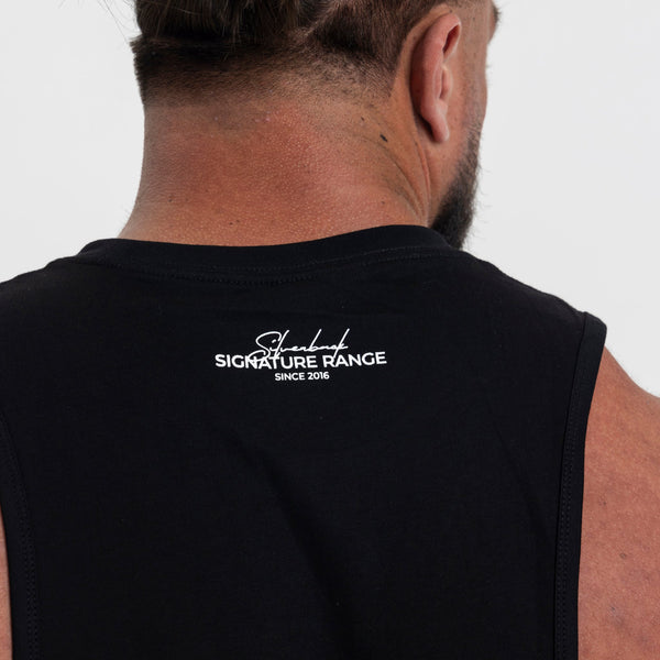 SLVBK Drop Arm Vest - Black - Silverback Gymwear