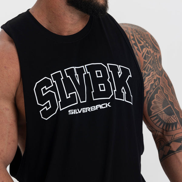 SLVBK Drop Arm Vest - Black - Silverback Gymwear