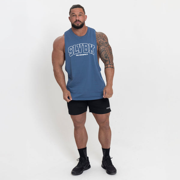 SLVBK Drop Arm Vest - Blue - Silverback Gymwear