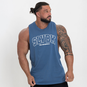 SLVBK Drop Arm Vest - Blue - Silverback Gymwear