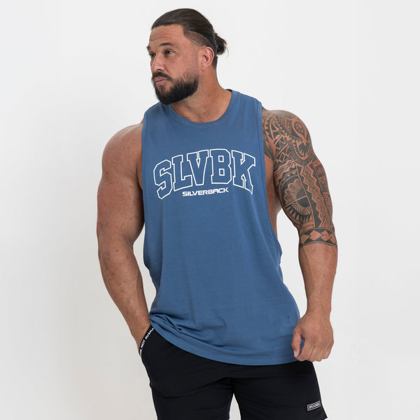 SLVBK Drop Arm Vest - Blue - Silverback Gymwear