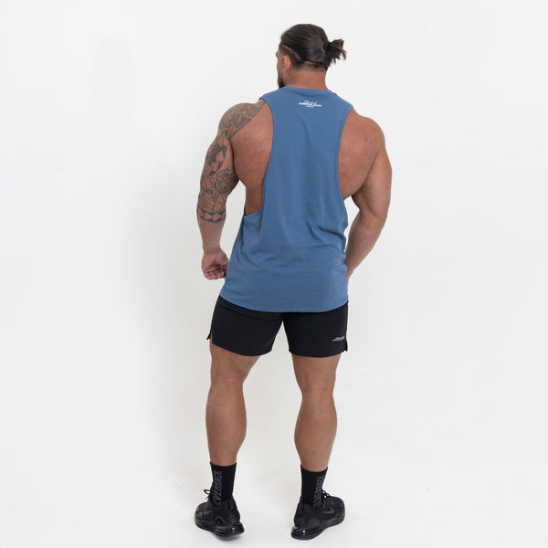 SLVBK Drop Arm Vest - Blue - Silverback Gymwear