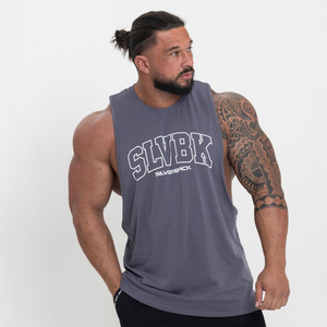 SLVBK Drop Arm Vest - Grey - Silverback Gymwear