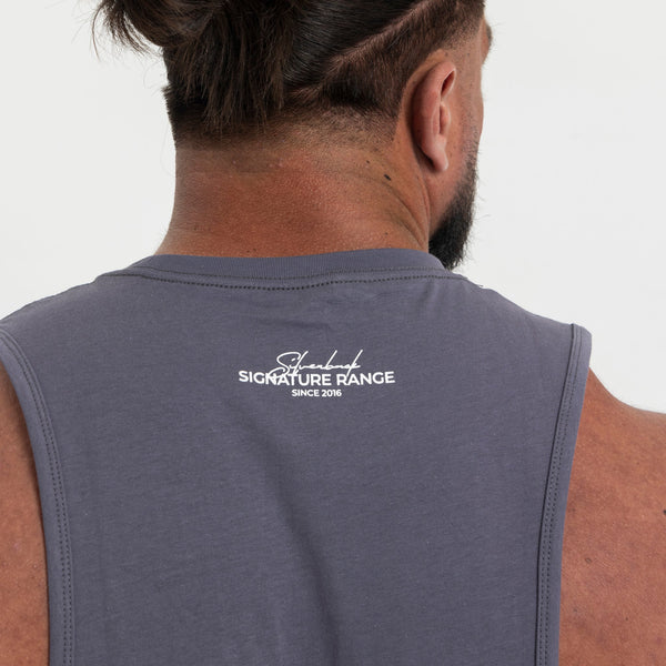 SLVBK Drop Arm Vest - Grey - Silverback Gymwear