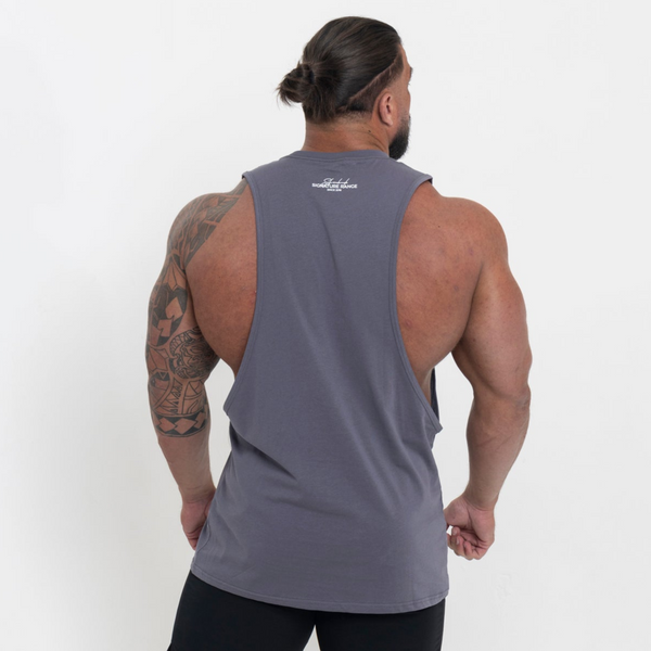 SLVBK Drop Arm Vest - Grey - Silverback Gymwear