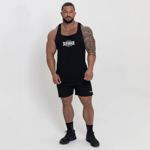 Icon Stringer Vest - Black - Silverback Gymwear