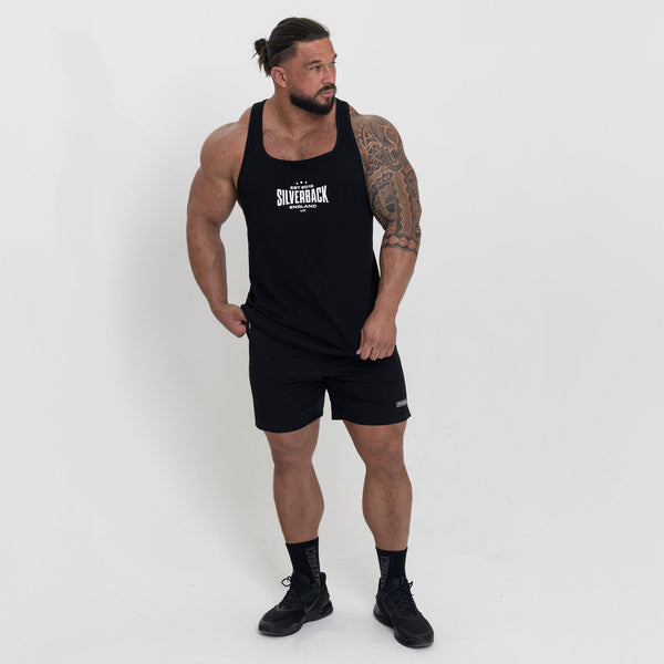 Icon Stringer Vest - Black - Silverback Gymwear