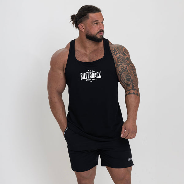 Icon Stringer Vest - Black - Silverback Gymwear