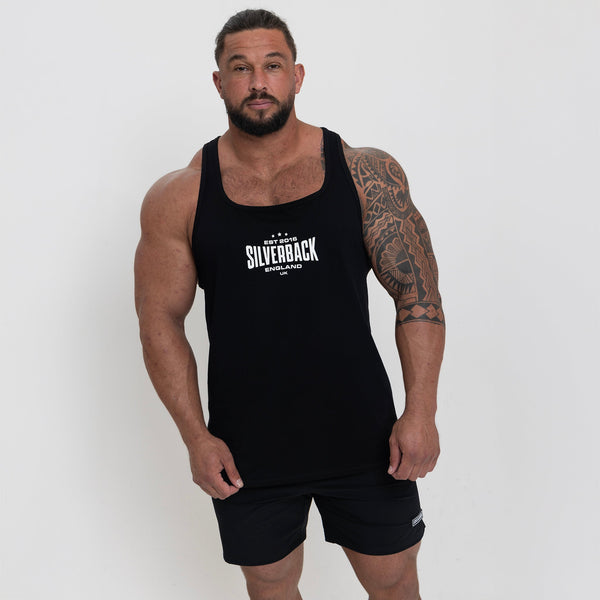 Icon Stringer Vest - Black - Silverback Gymwear