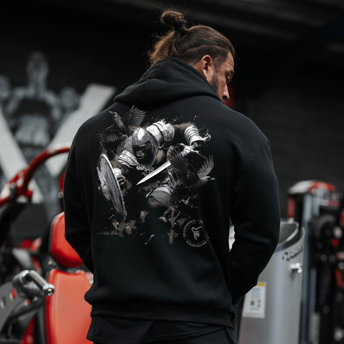 Anglo Saxon black pull hoodie back design