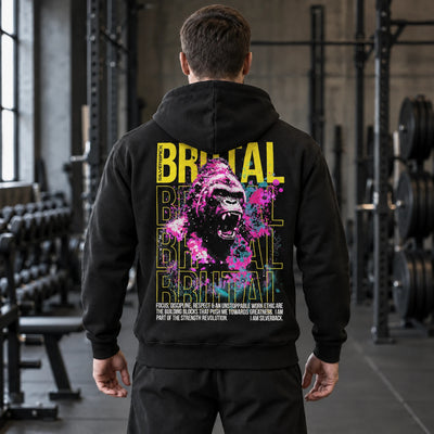 Brutal 2.1 Pull Hoodie Black/Yellow/Pink