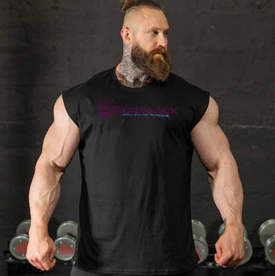 Cyberback Sleeveless T-Shirt in Black - VEST front view