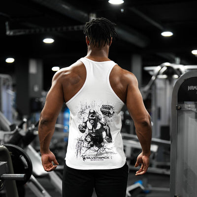 Power Stringer Vest in White - VEST front view