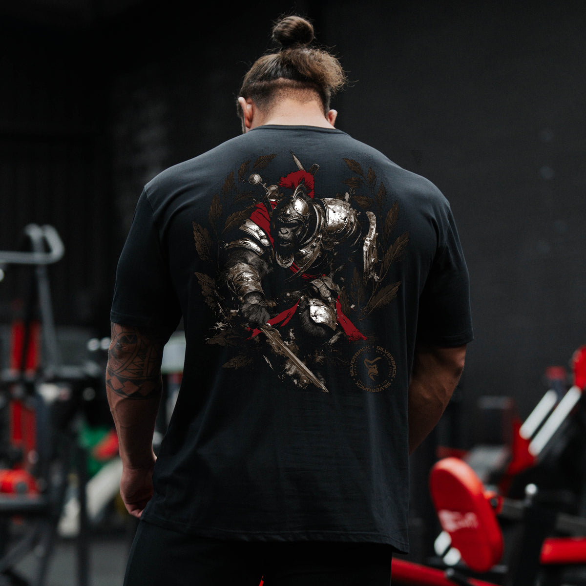 Roman Warrior black T-shirt back design