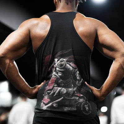 Samurai Stringer Vest in Black - VEST front view