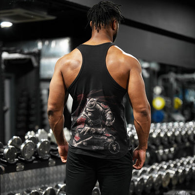 Samurai Stringer Vest in Black - VEST front view