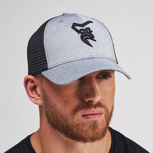 Silverback Gymwear Mesh Detail Cap - Black/Marl Grey