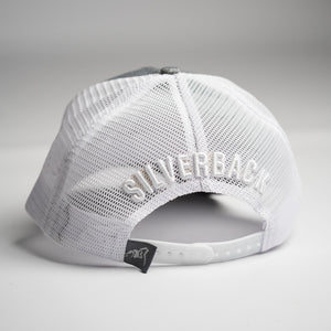 Silverback Gymwear Mesh Detail Cap, White/Marl Grey - Back Design