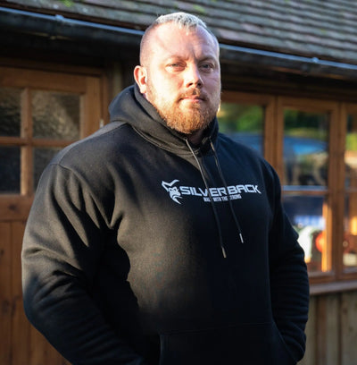 Silverback Gymwear Alpha Black Gym Hoodie - Front Design