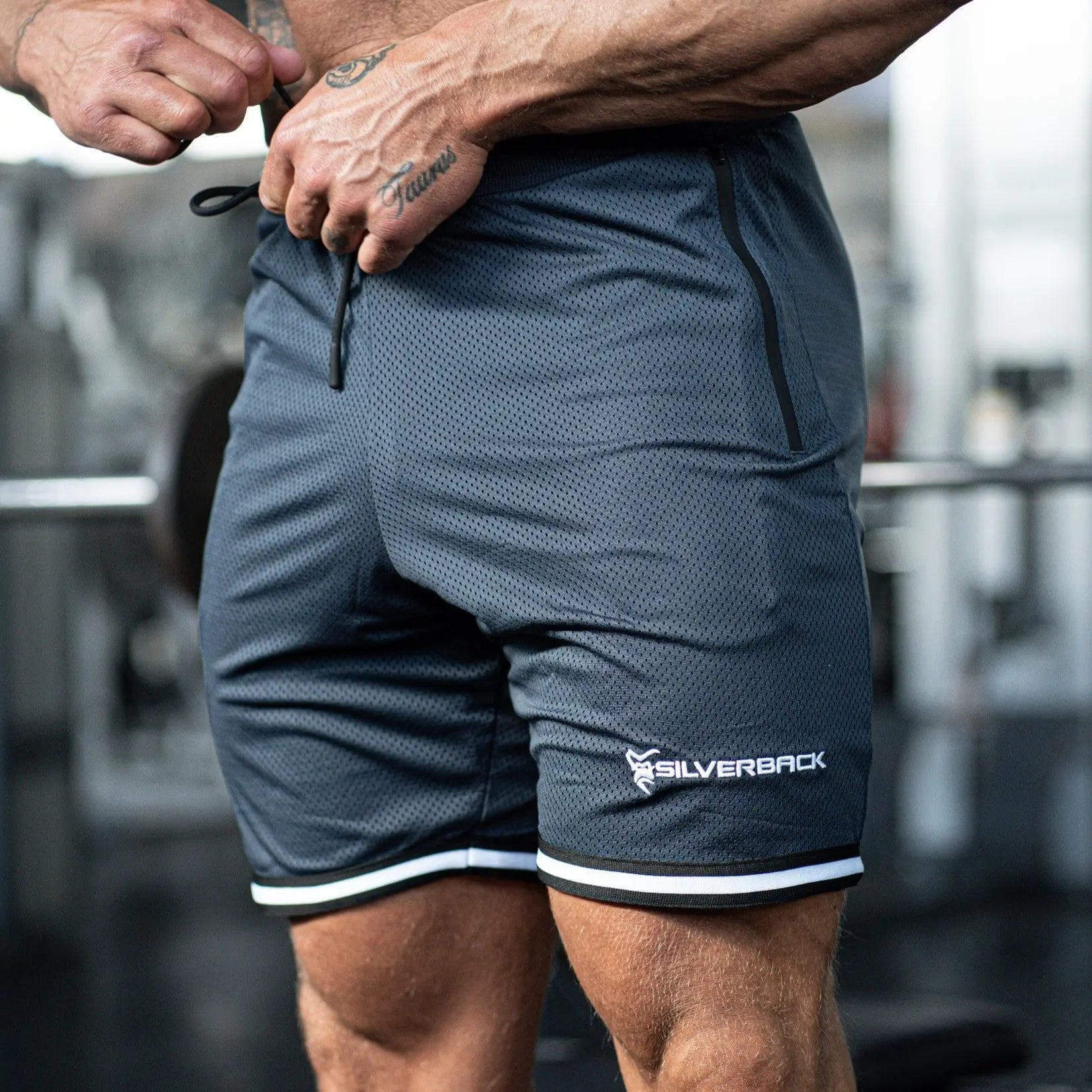 Elite Mesh Shorts - Black/Graphite  Silverback Gym Wear – Silverback  Gymwear