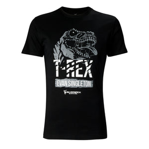 SIlverback Gymwear Evan Singleton T Rex T Shirt- Back Design